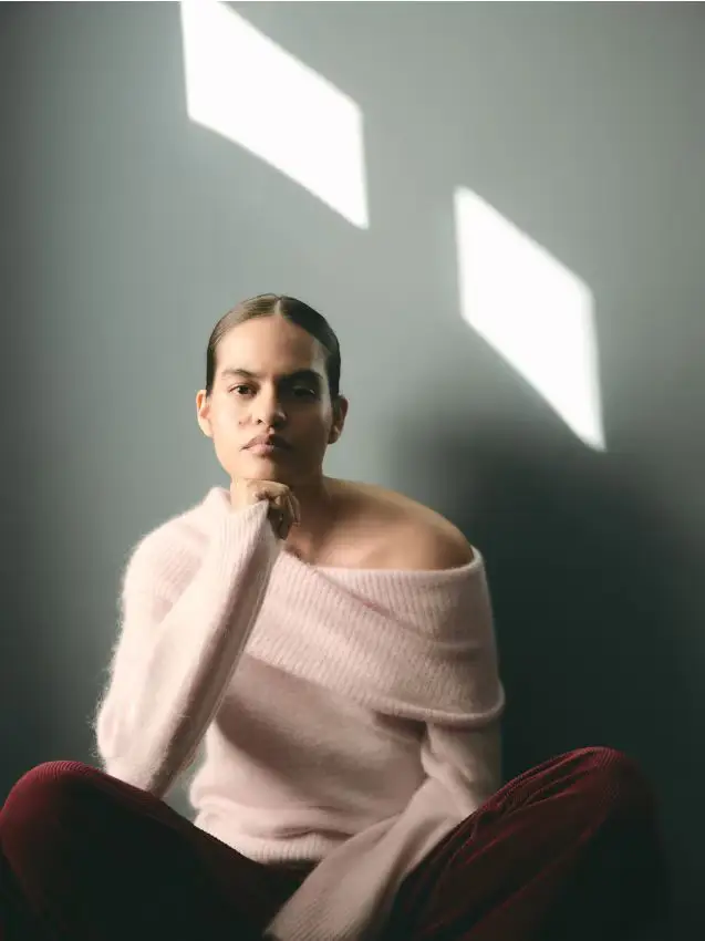 Maglione in misto lana di alpaca - rosa pastello