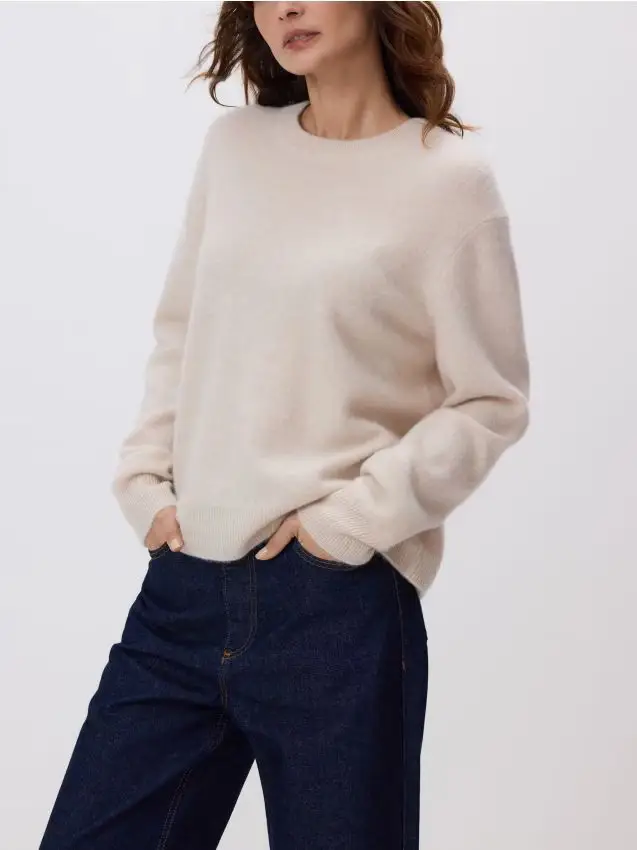 Maglione in misto lana e misto cashmere - beige