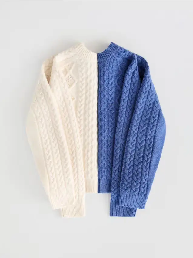 Maglione in misto lana e misto cashmere - blu
