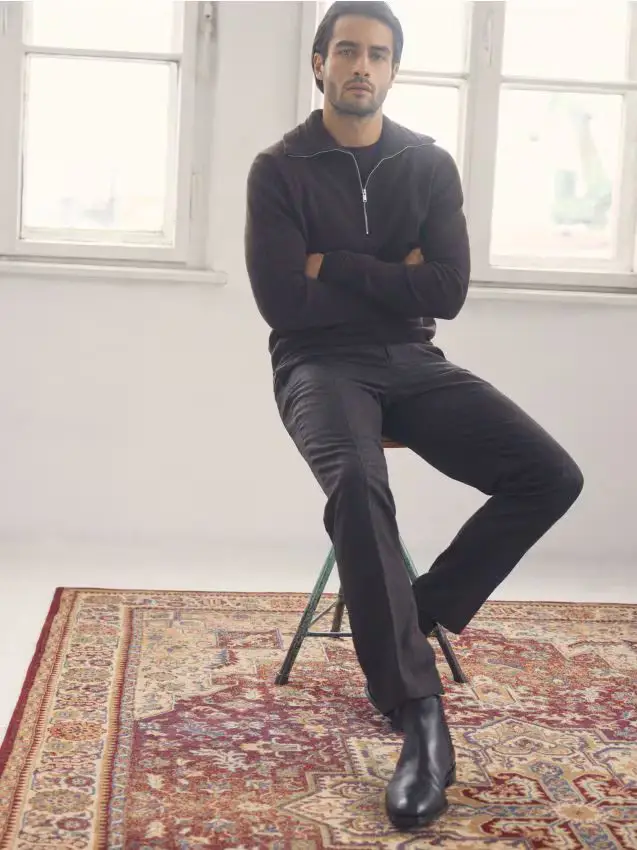 Maglione in misto lana e misto cashmere - marrone