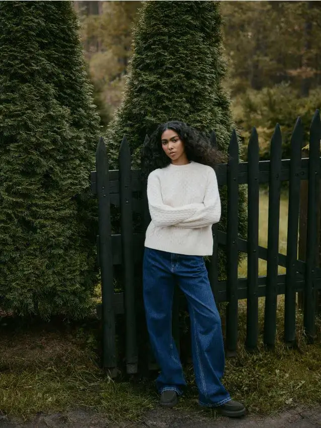 Maglione in misto lana e misto cashmere - nude