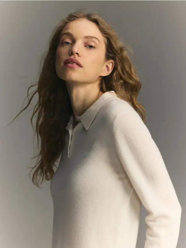 Maglione in misto lana e misto cashmere - panna