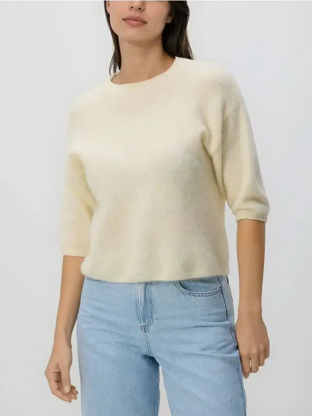 Maglione in misto lana - giallo chiaro