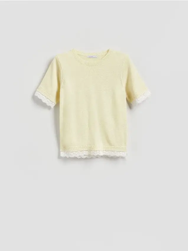 Maglione in misto lana - giallo chiaro