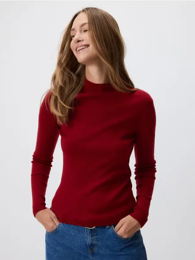 Maglione in misto lana - maroon