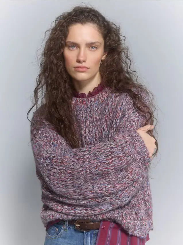 Maglione in misto lana - maroon