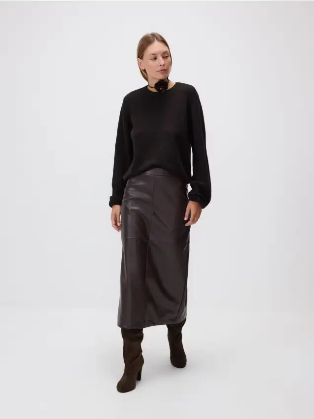 Maglione in misto lana - marrone scuro