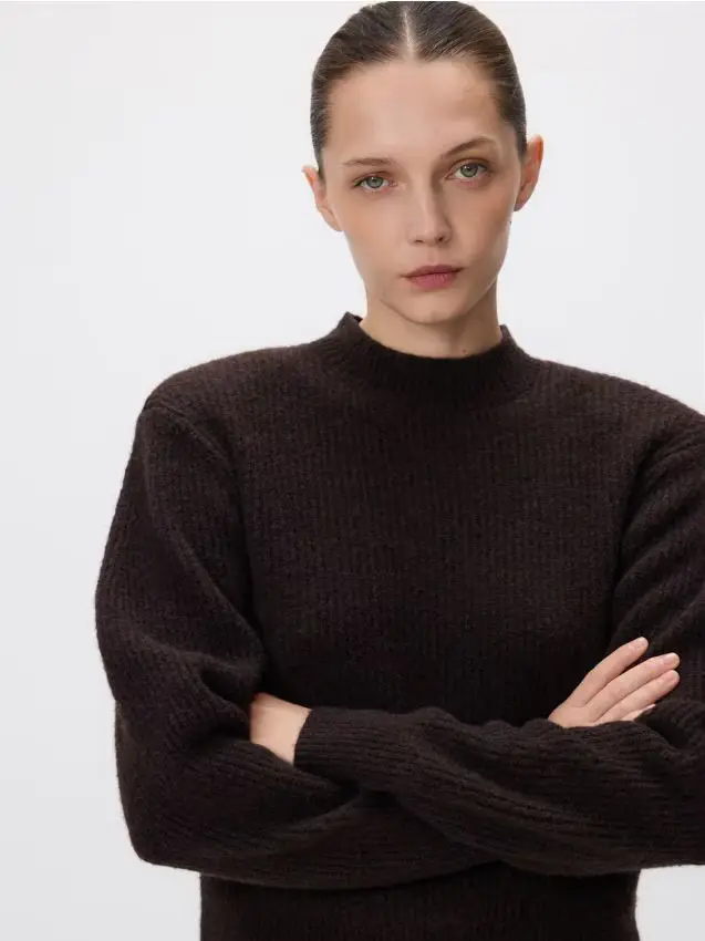 Maglione in misto lana - marrone scuro