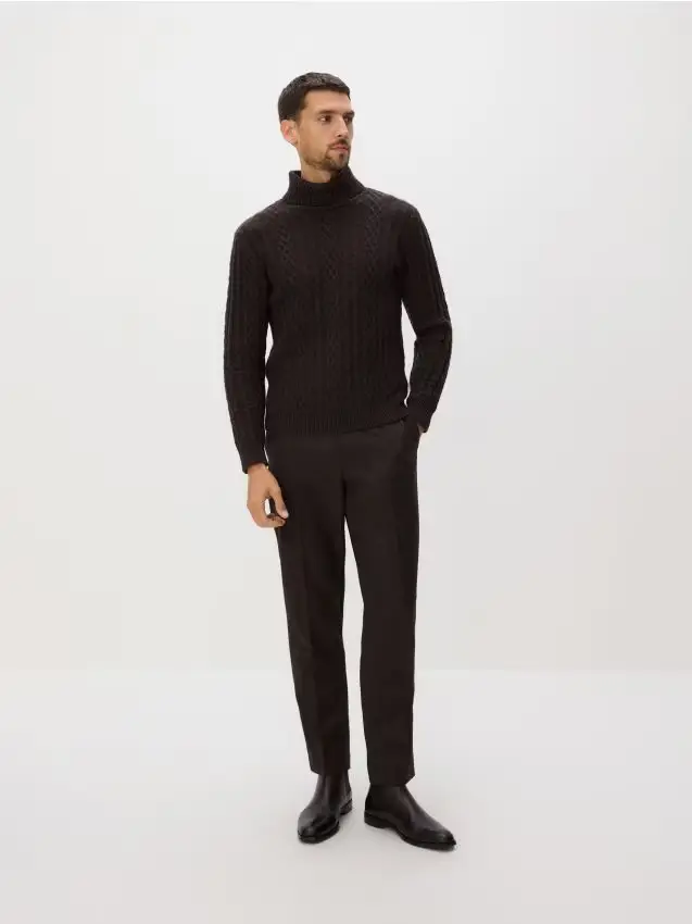 Maglione in misto lana - marrone scuro