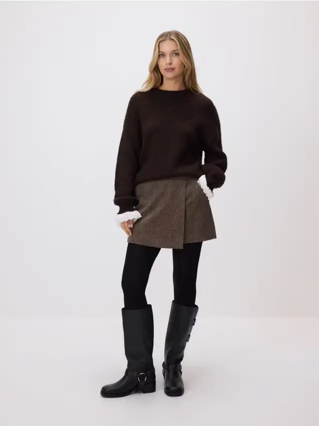 Maglione in misto lana - marrone scuro