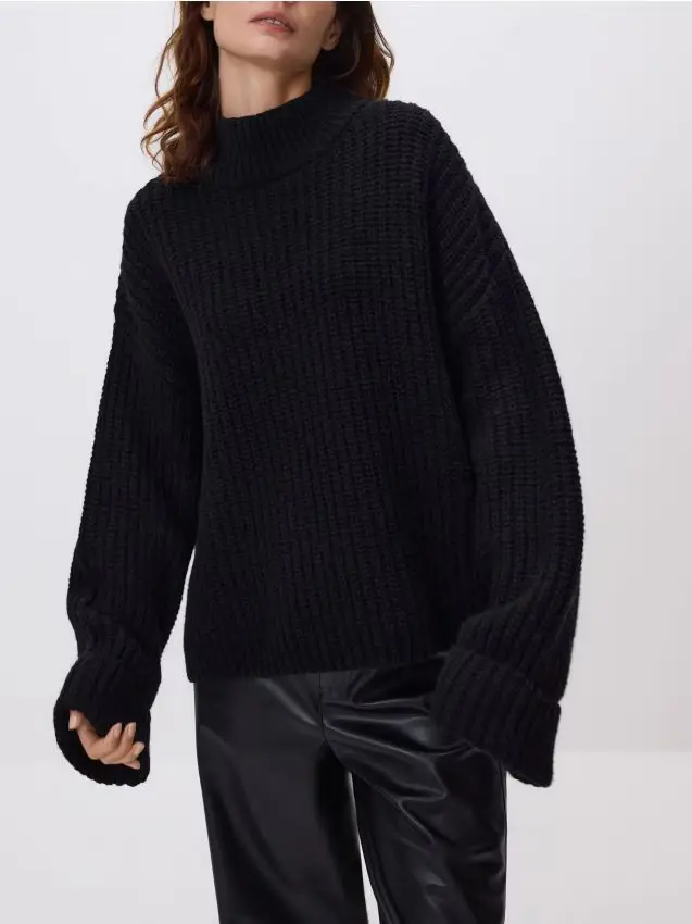 Maglione in misto lana - nero