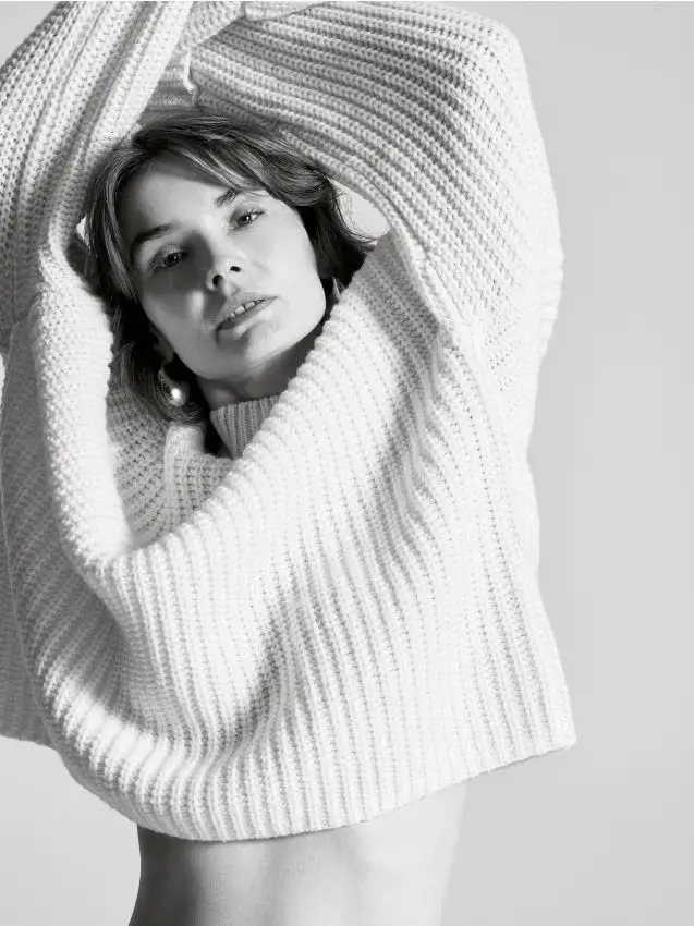 Maglione in misto lana - panna