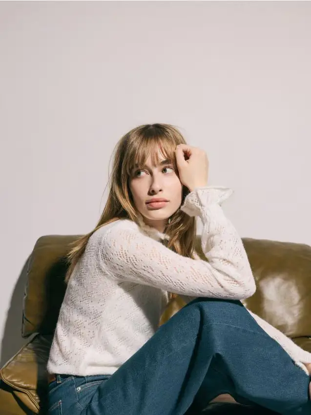 Maglione in misto lana - panna