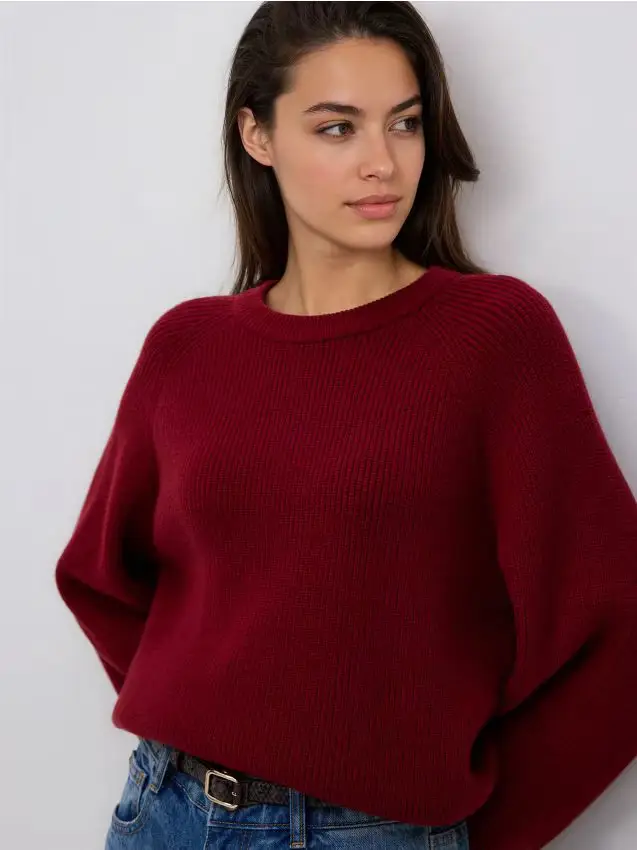 Maglione in misto viscosa - carminio