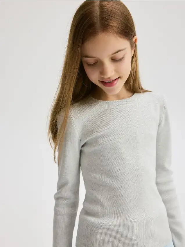 Maglione in misto viscosa - grigio chiaro