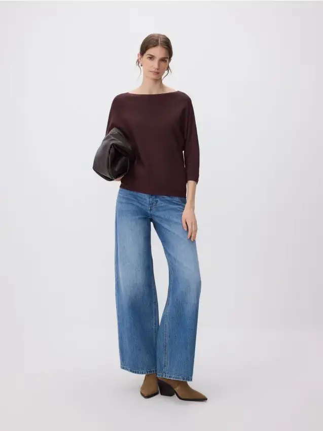 Maglione in misto viscosa - marrone