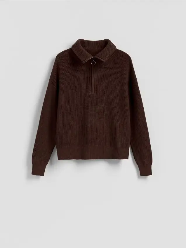 Maglione in misto viscosa - marrone scuro