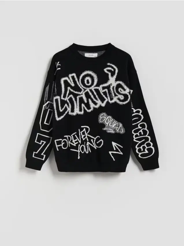 Maglione in misto viscosa - nero