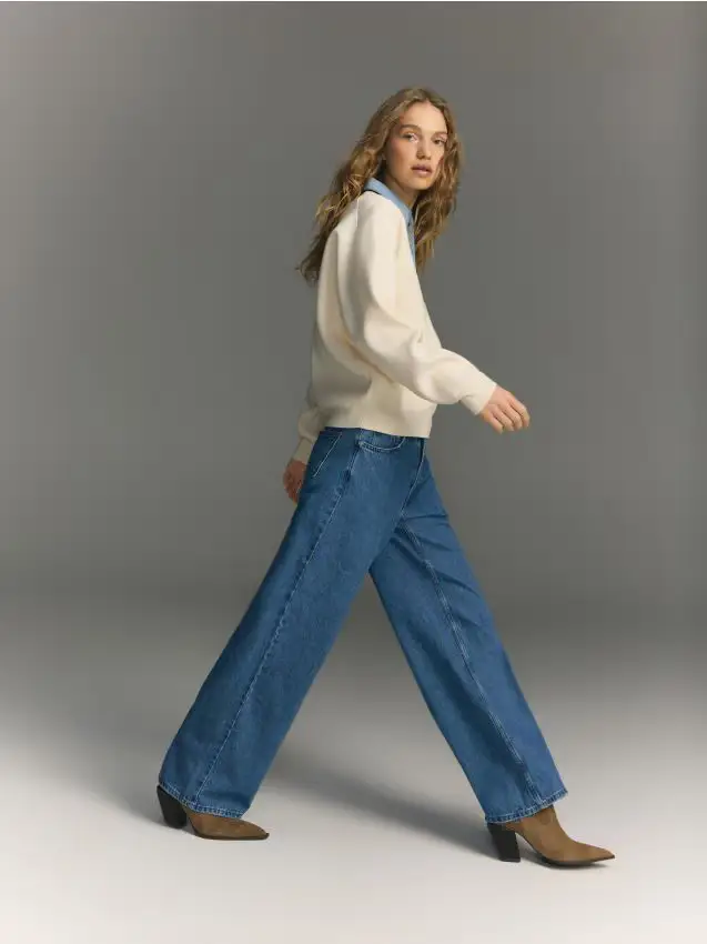 Maglione in misto viscosa - panna