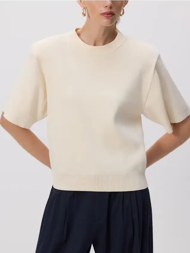 Maglione in misto viscosa - panna