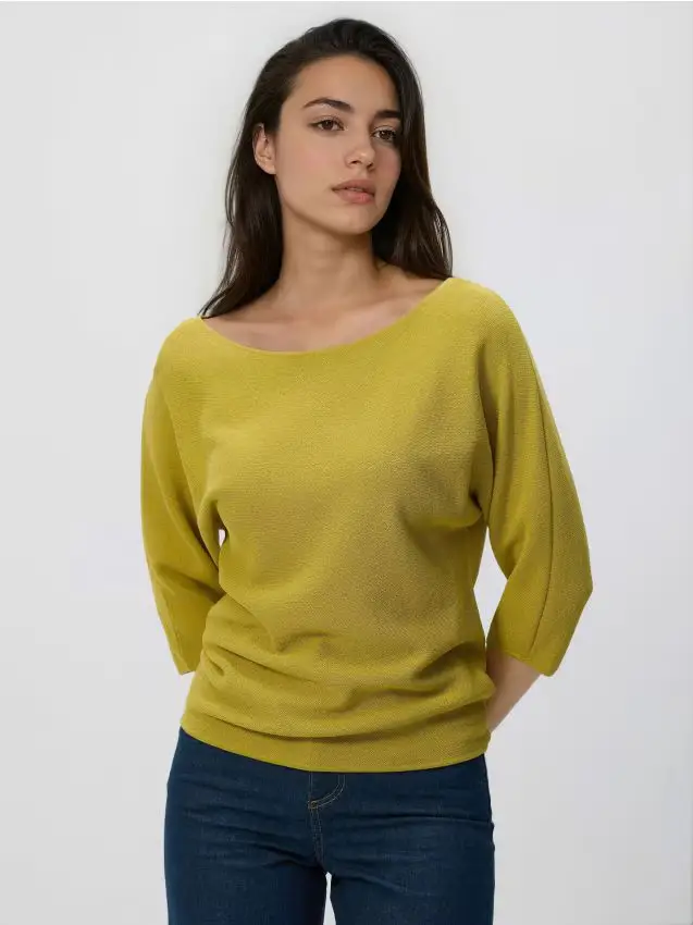 Maglione in misto viscosa - verde-giallo