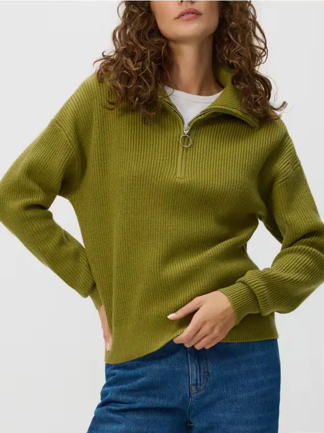 Maglione in misto viscosa - verde-marrone