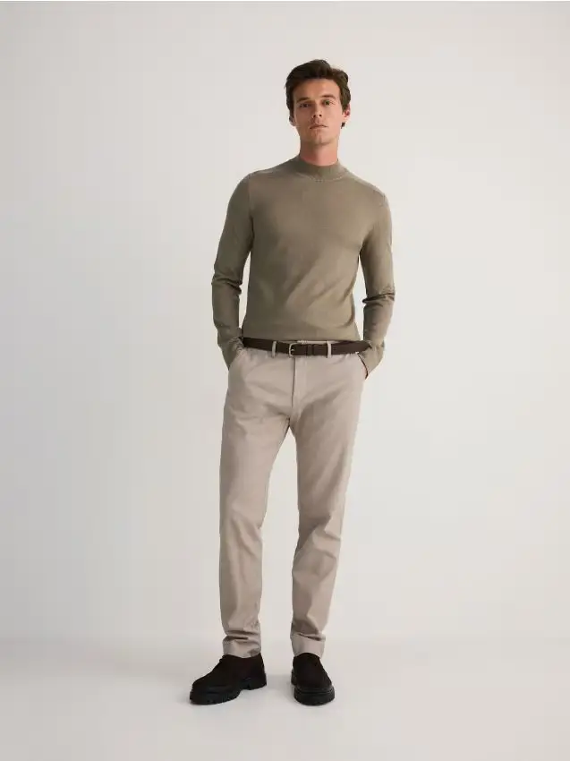 Maglione in misto viscosa - verde oliva