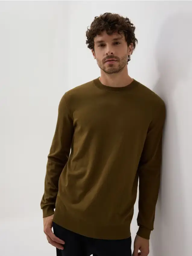 Maglione in viscosa - verde oliva