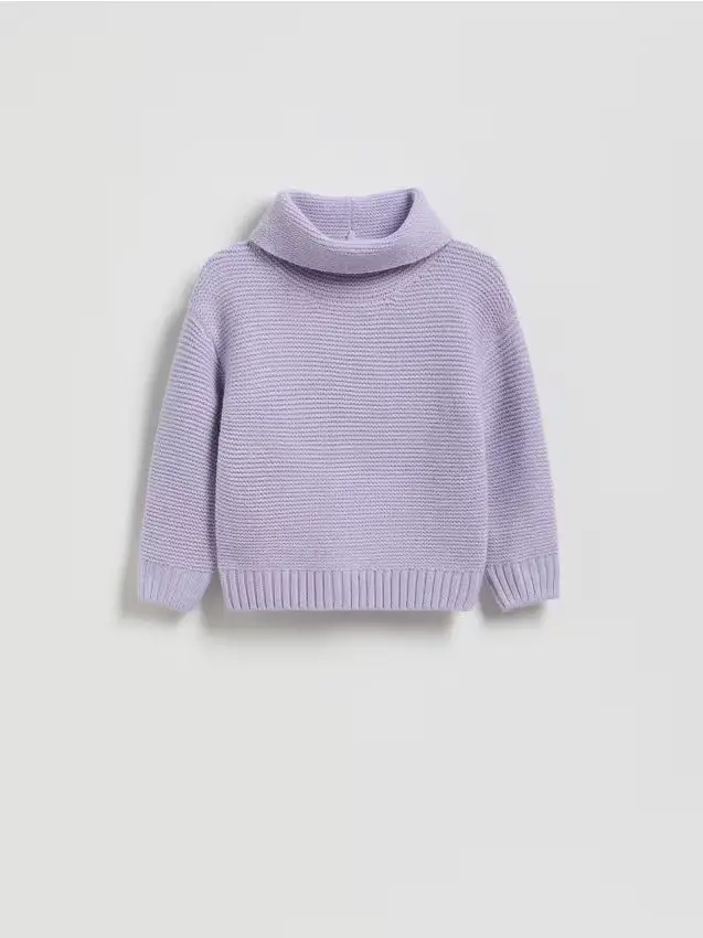Maglione largo a dolcevita - lavanda