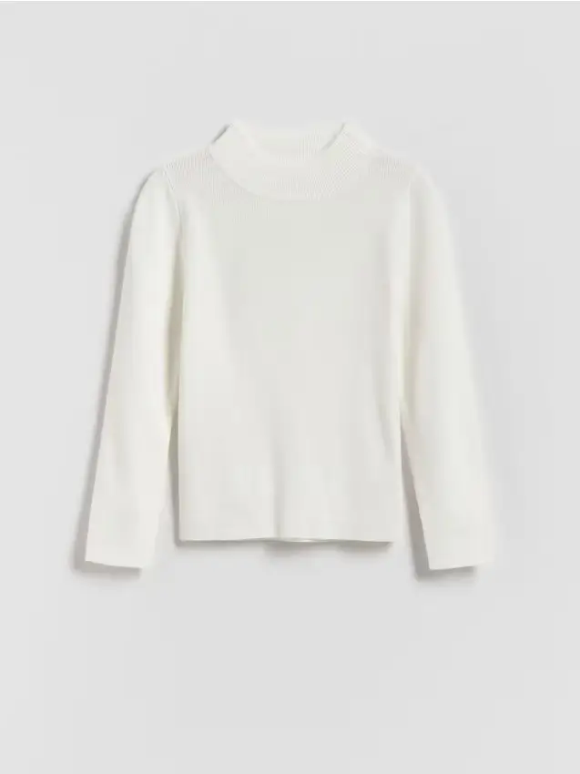 Maglione liscio in viscosa - panna