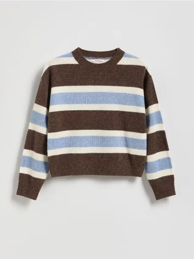 Maglione misto lana a righe - multicolore