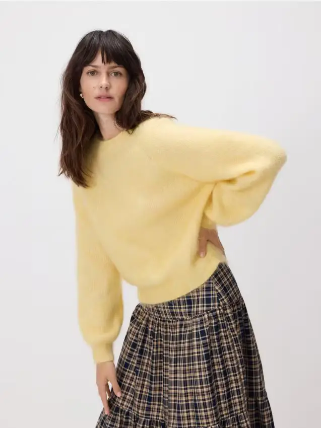 Maglione misto mohair - giallo chiaro