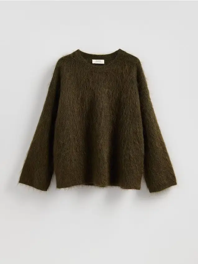 Maglione misto mohair - verde oliva
