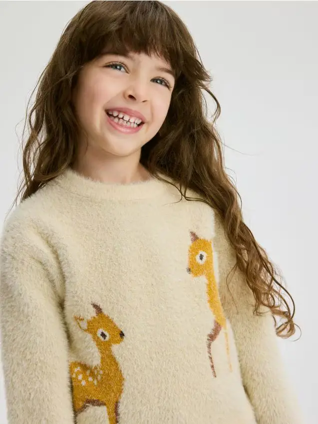 Maglione morbido con applicazione - multicolore