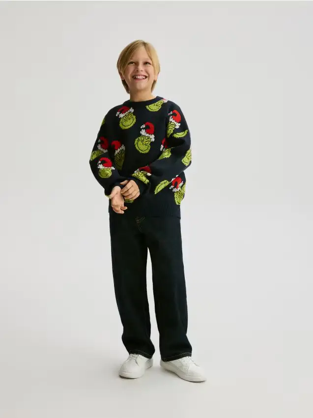 Maglione natalizio Grinch - blu scuro