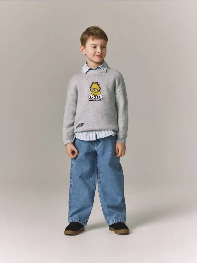 Maglione oversize Garfield - grigio chiaro