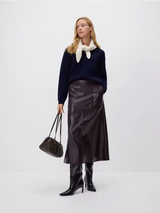 Maglione polo in lana - blu scuro