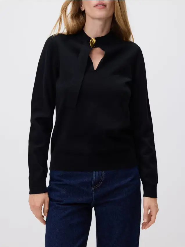 Maglione sottile in viscosa - nero