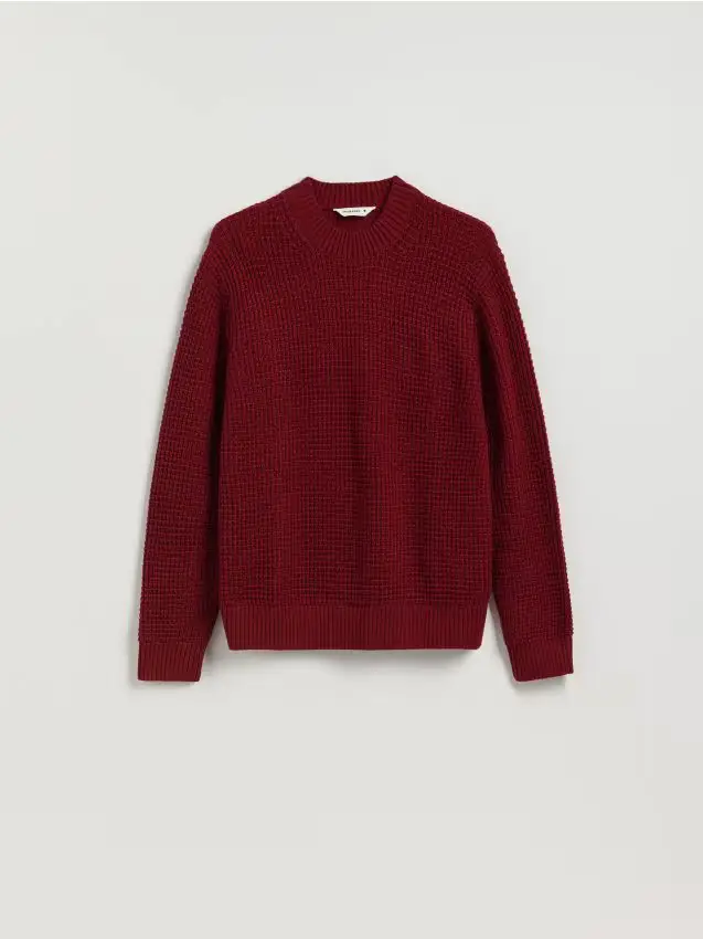 Maglione strutturato in misto lana - rosso
