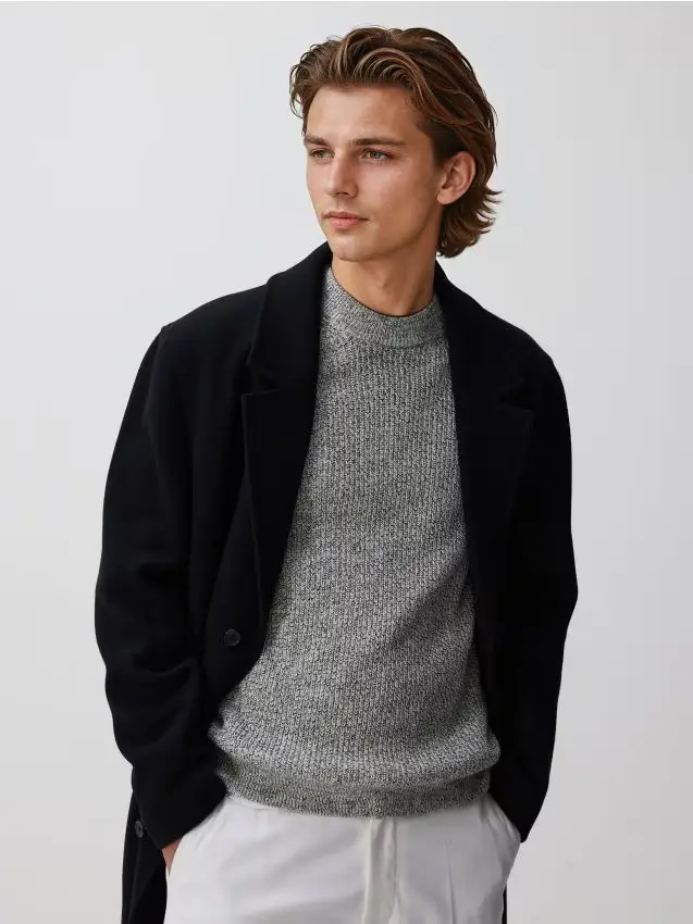 Maglione strutturato - panna