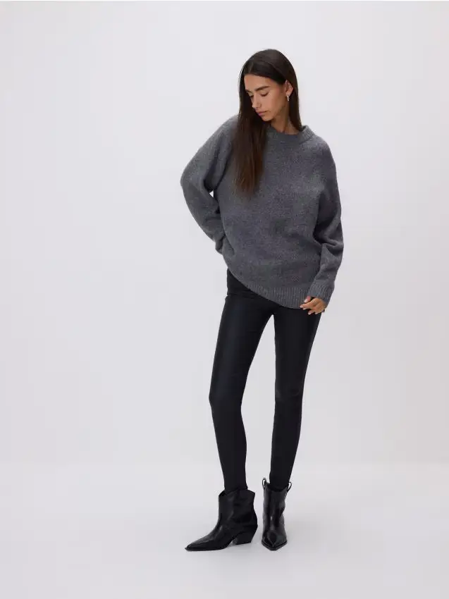 Maglione tinta unita - grigio medio