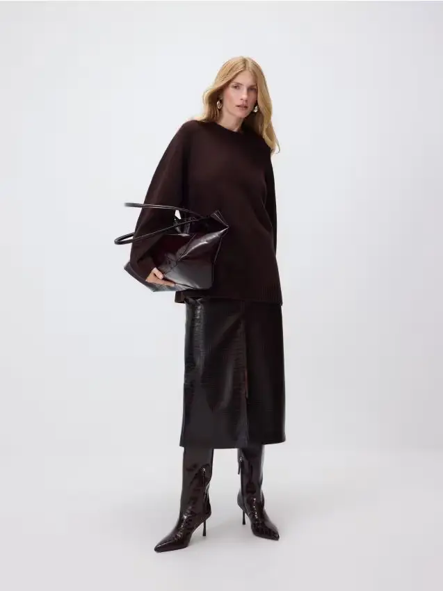 Maglione tinta unita - marrone