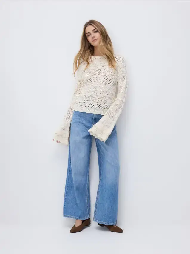 Maglione traforato con cotone - nude