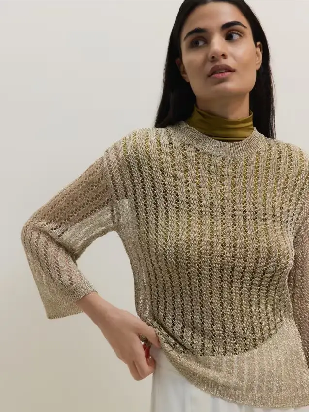 Maglione traforato - oro