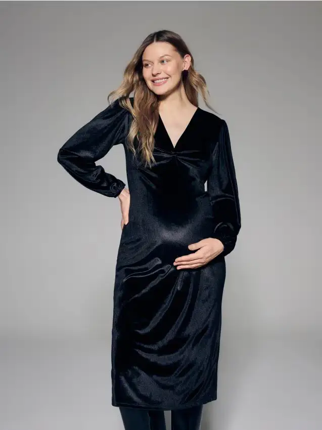 Maxi abito drappeggiato - nero