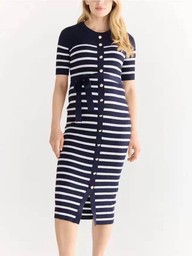 Maxi abito in viscosa - blu scuro