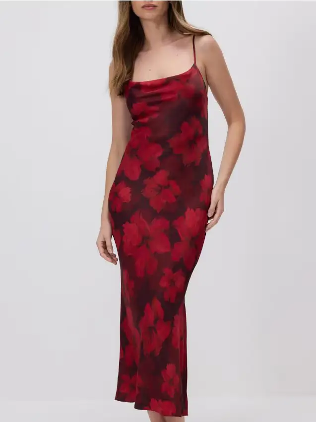 Maxi abito in viscosa - multicolore