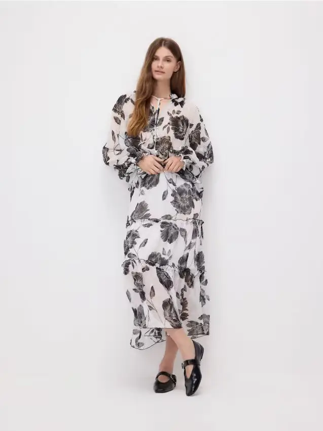 Maxi gonna fantasia - nero