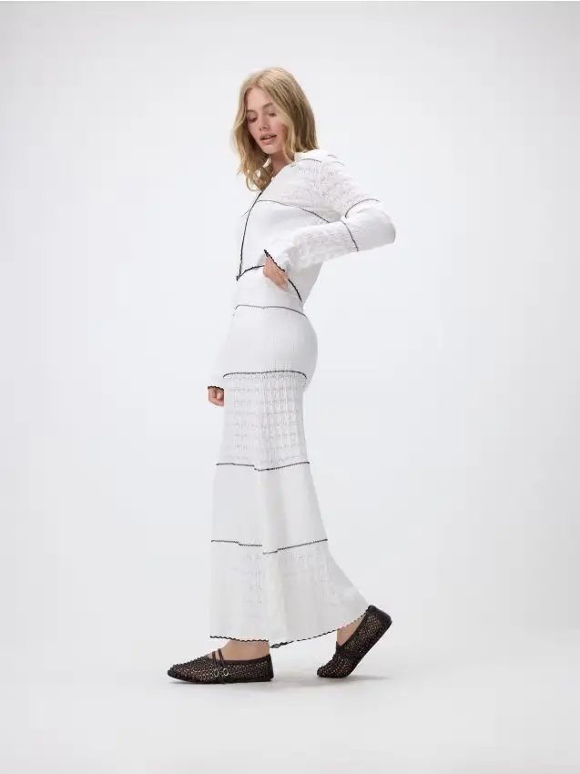 Maxi gonna in maglia - nude