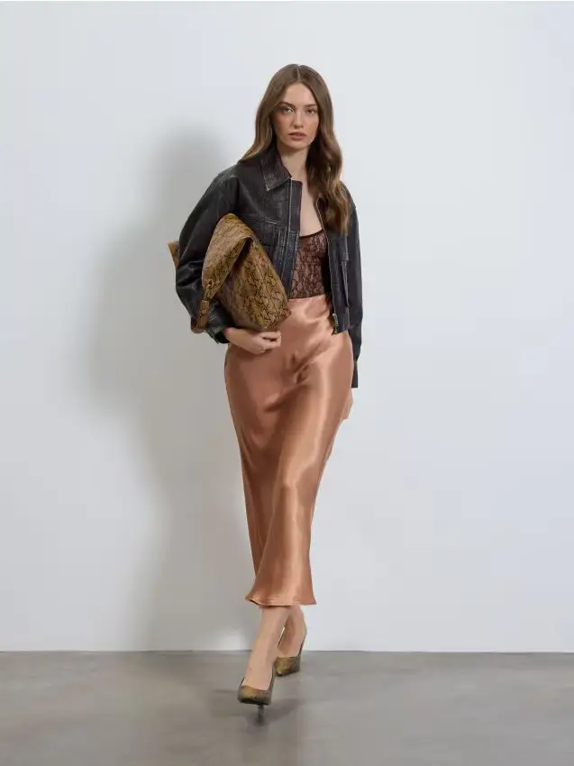 Maxi gonna in viscosa - rosa